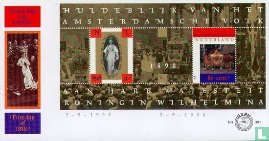 FDC E391 Koningin Wilhelmina 1998 NL onbeschreven, Postzegels en Munten, Postzegels | Eerstedagenveloppen, Ophalen of Verzenden