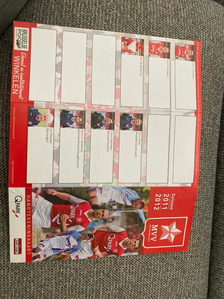 HANDTEKENINGENKAART MVV 11-12, Ophalen of Verzenden, Zo goed als nieuw, Overige binnenlandse clubs, Spelerskaart