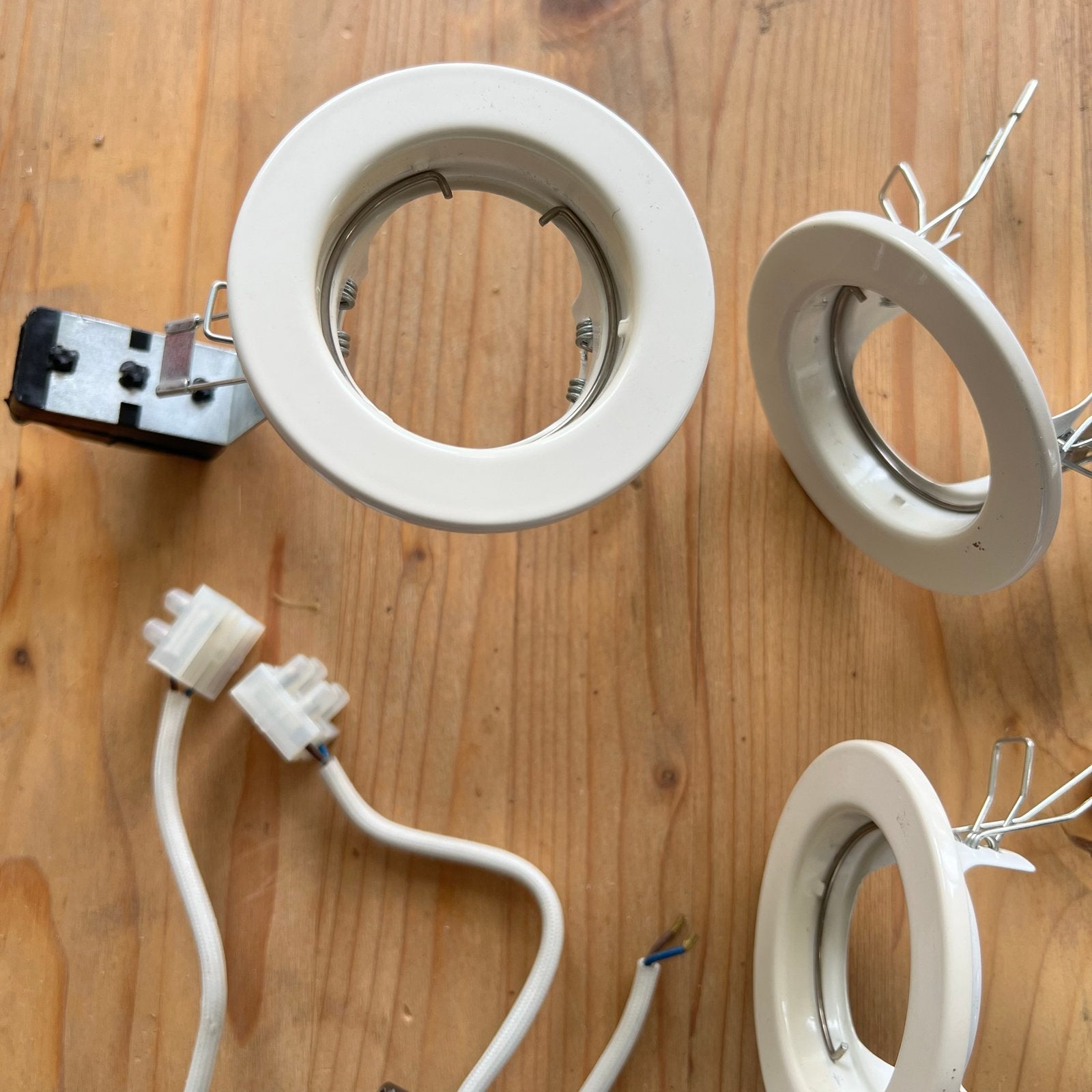 3x Inbouwspotjes GU10, Metaal, Wit, Overige merken, Gebruikt