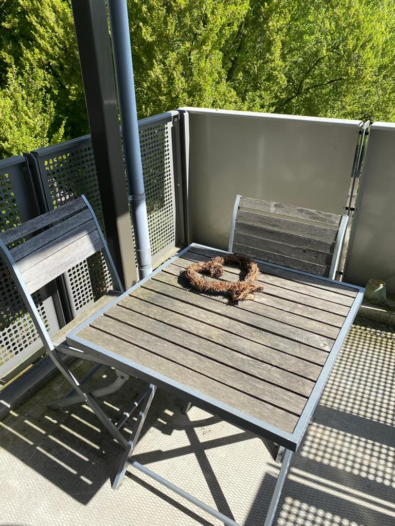 Tuinset met 2 stoelen, Tuin en Terras, Tuinsets en Loungesets, Ophalen, Gebruikt, Hout