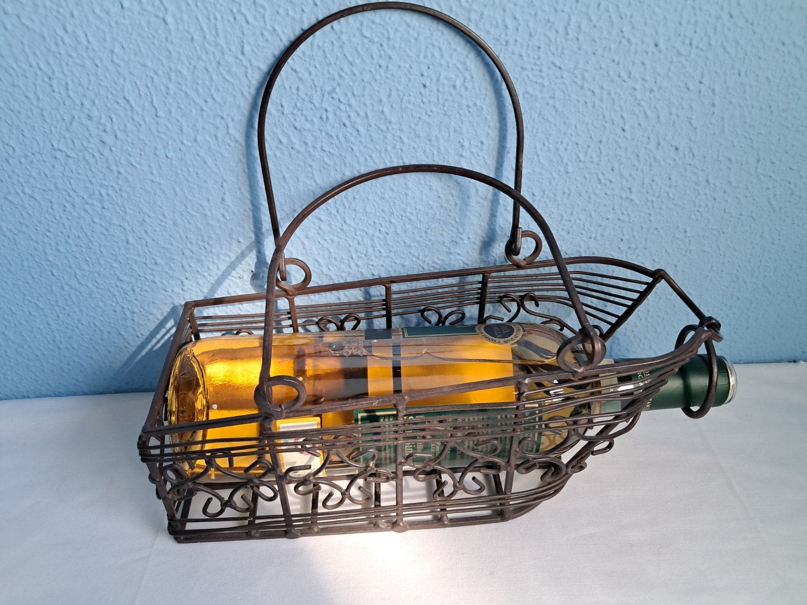 Prachtige metalen wijnmand., Ophalen of Verzenden