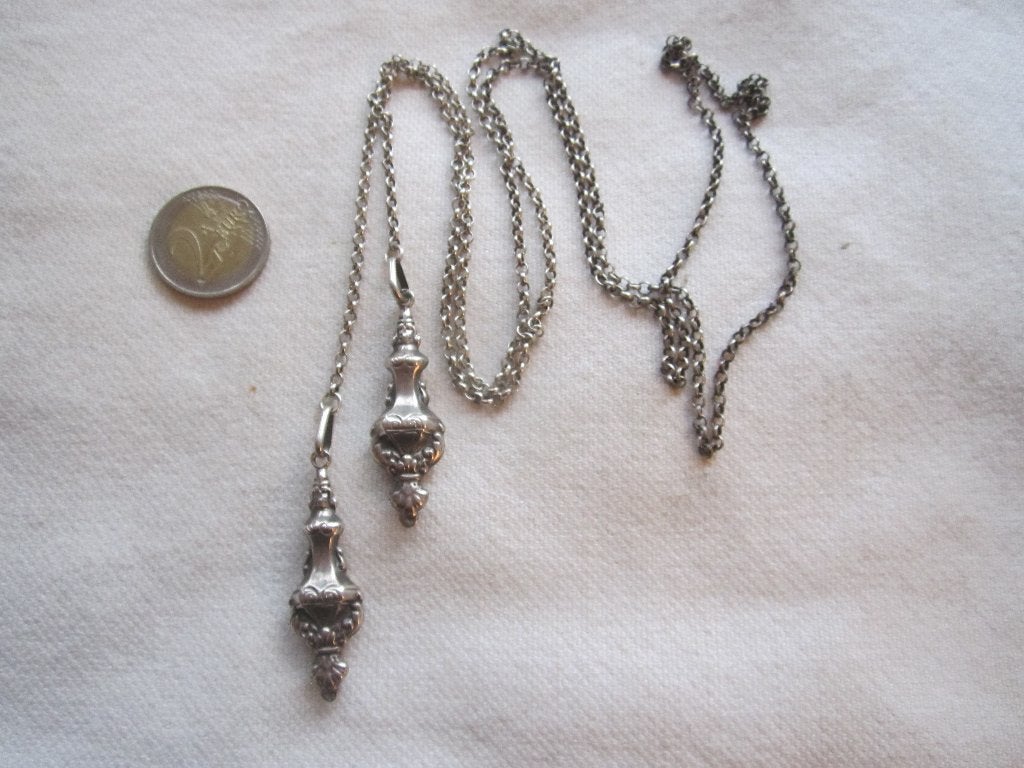 28. Schitterende oude ketting, jasseron, zilver 835+zwaardje, Ophalen, Zilver, Ketting