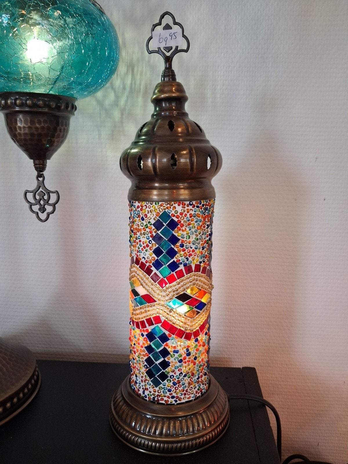 Turks mozaïek tafellampje - Handgemaakt en kleurrijk, Handgemaakt, Meerkleurig, E14 (klein), Ophalen of Verzenden
