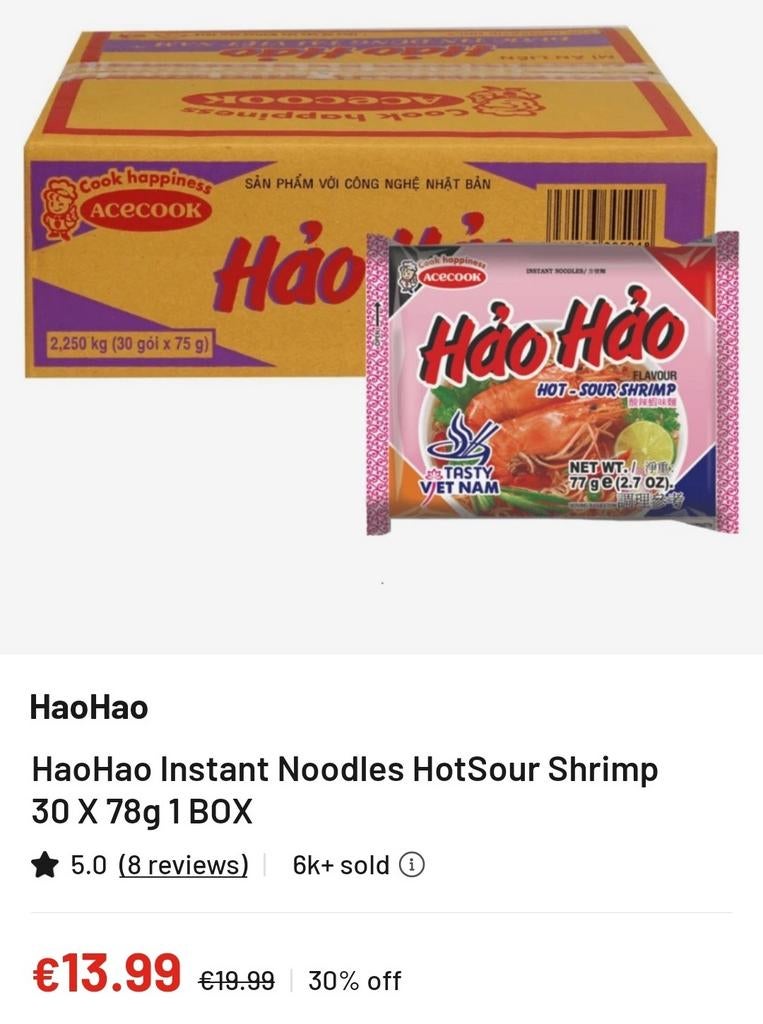 58 pakjes noodles, Ophalen