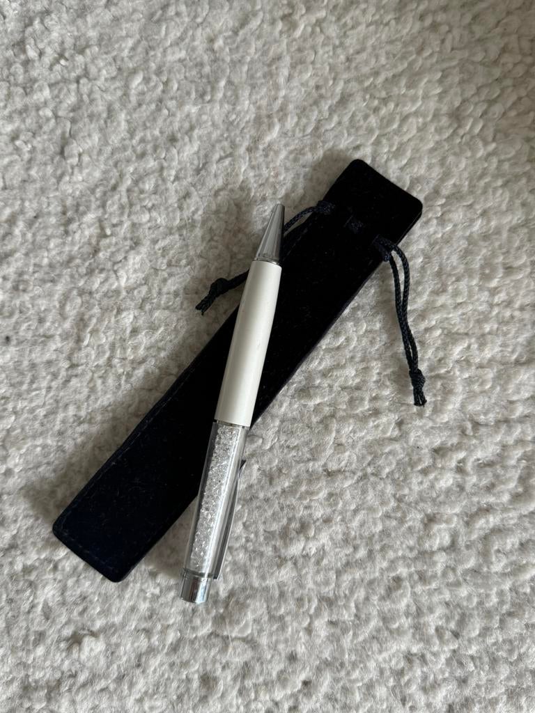 Swarovski wit zilvere parelmoer pen balpen, Ophalen of Verzenden, Zo goed als nieuw, Balpen, Overige merken