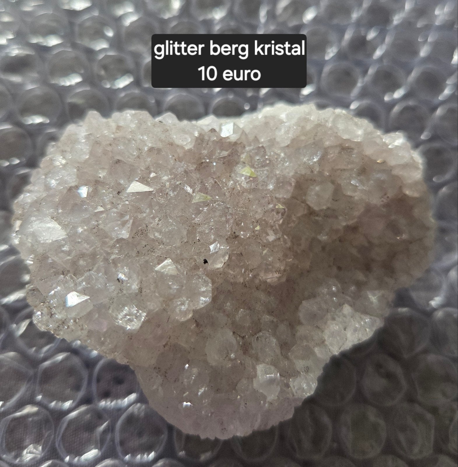 Groot stuk glitter bergkristal, Verzamelen, Ophalen of Verzenden, Mineraal