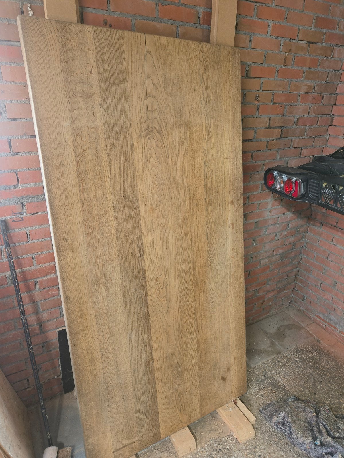 Massief eiken tafelblad, Doe-het-zelf en Verbouw, Hout en Planken, Ophalen, Gebruikt, 25 tot 50 mm, Eiken