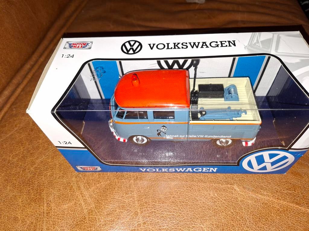Volkswagen T1 Pick-up Sleepwagen - Motormax 1:24, Ophalen of Verzenden, Nieuw, Bus of Vrachtwagen, Overige merken