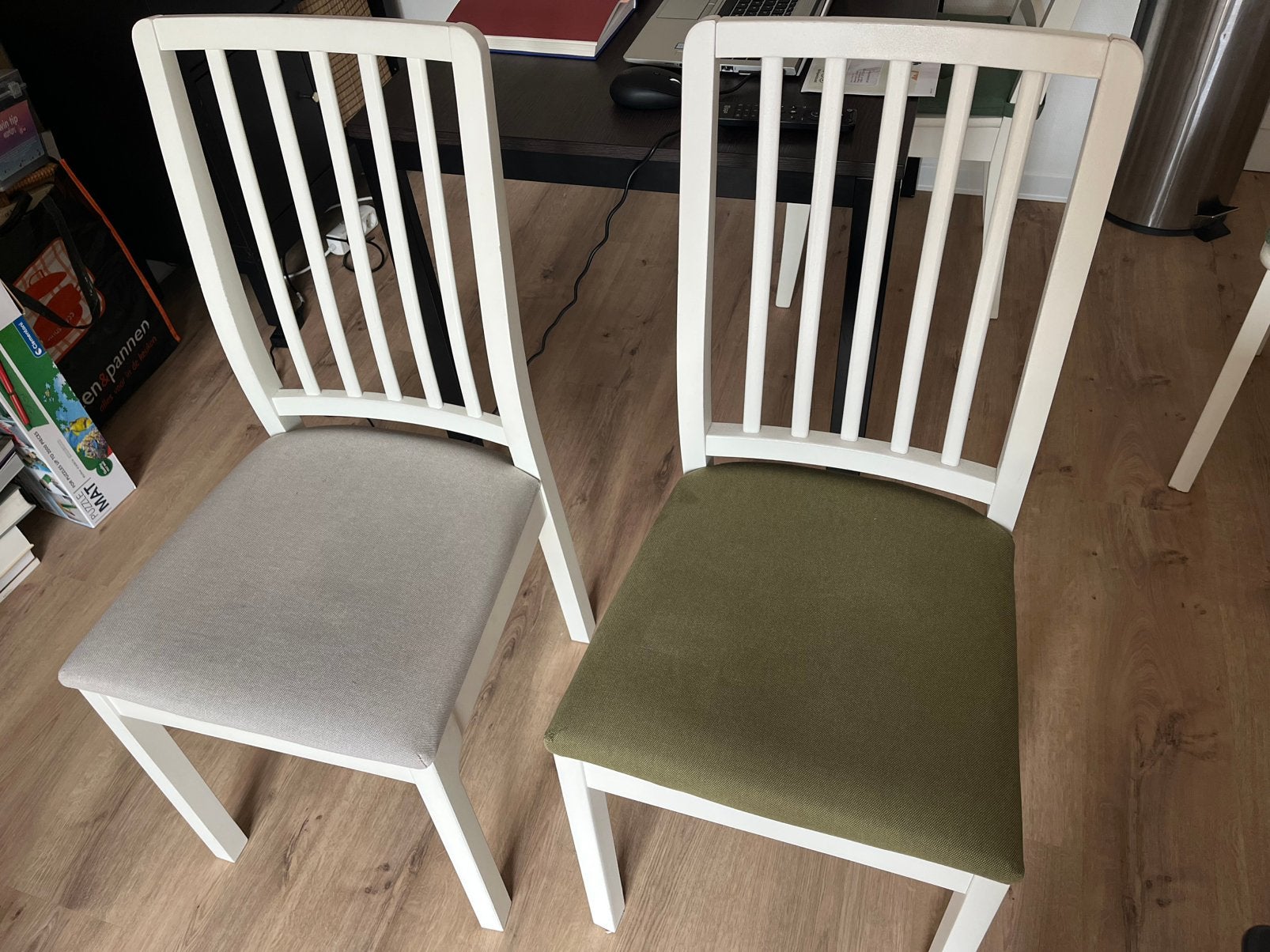 Set van 2 EKEDALEN eetkamerstoelen Ikea, Ophalen, Gebruikt, Wit, Twee