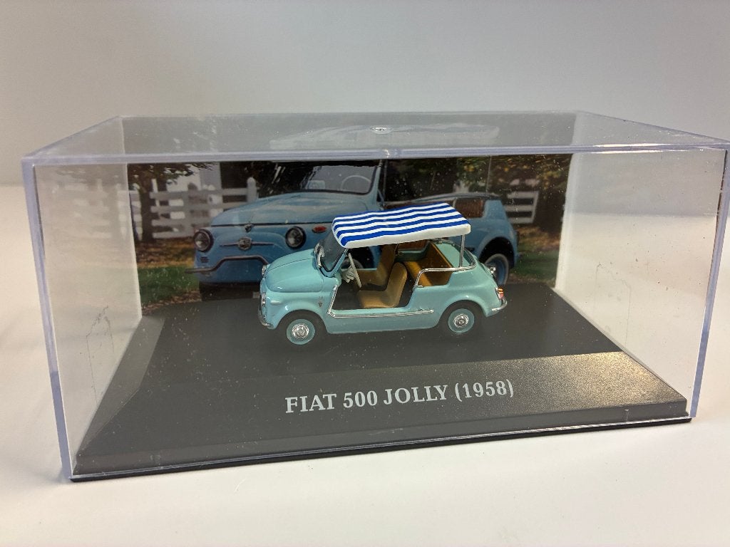 27351: Fiat 500 Jolly - 1958 - Atlas 1:43, Auto, Ophalen of Verzenden, Zo goed als nieuw, Bachsatztstr. 54 D 72131 Ofterdingen, Germany