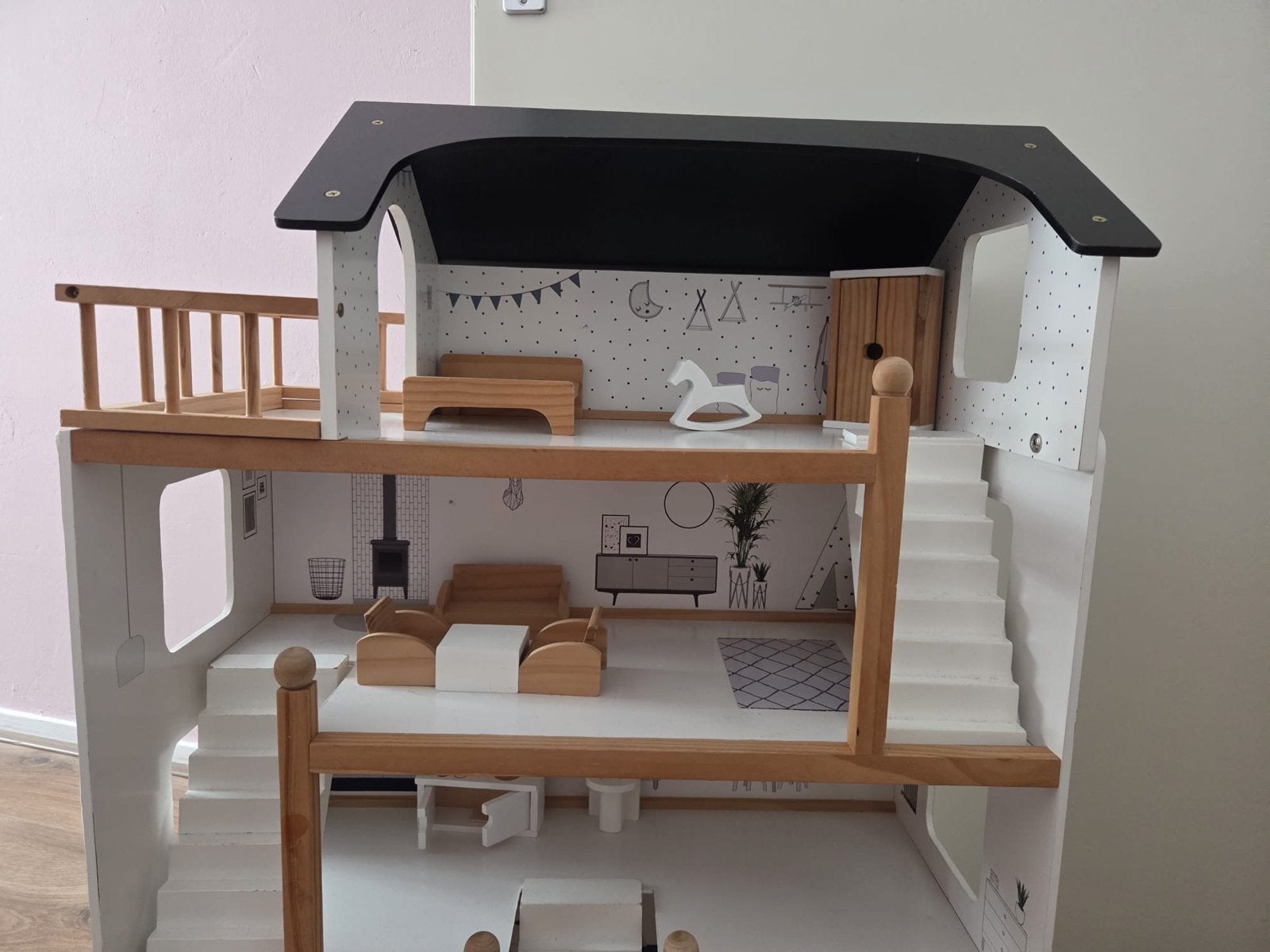 XL Houten Poppenhuis - La Maison D’Amélie, Ophalen, Zo goed als nieuw, Poppenhuis