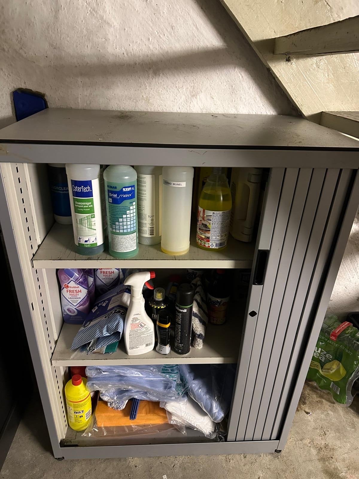 2x Archiefkasten met roldeur - grijs/zwart - geen sleutels, Ophalen, Gebruikt