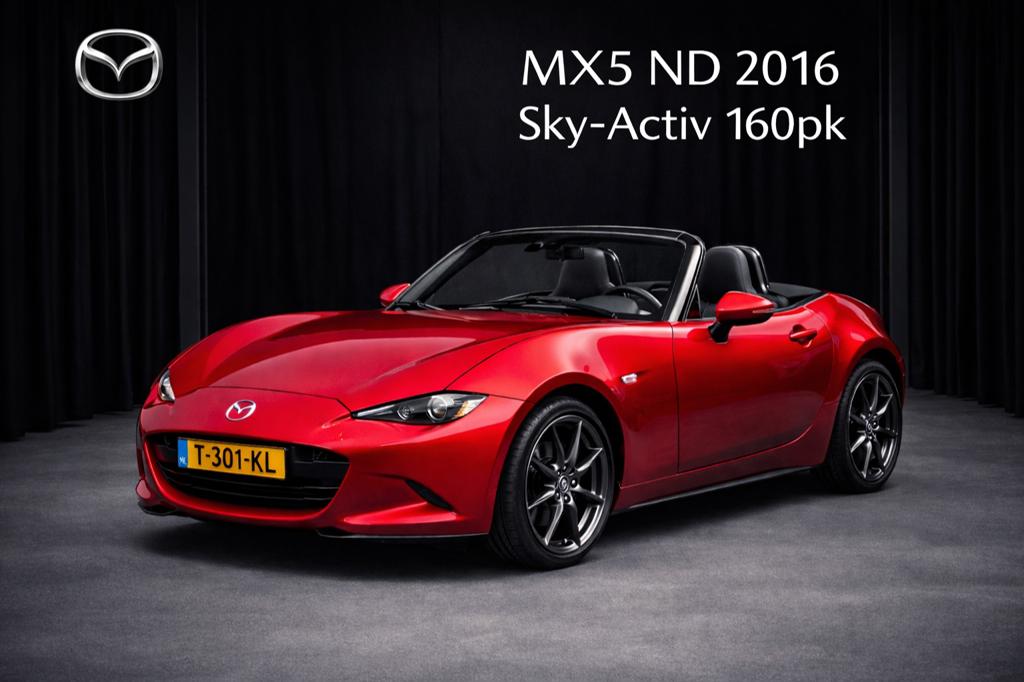 ☀️ Mazda NX5 ND Skyactive- 2.0 G 160pk schade vrij als nieuw, Lichtsensor, Achterwielaandrijving, 4 cilinders, Cabriolet