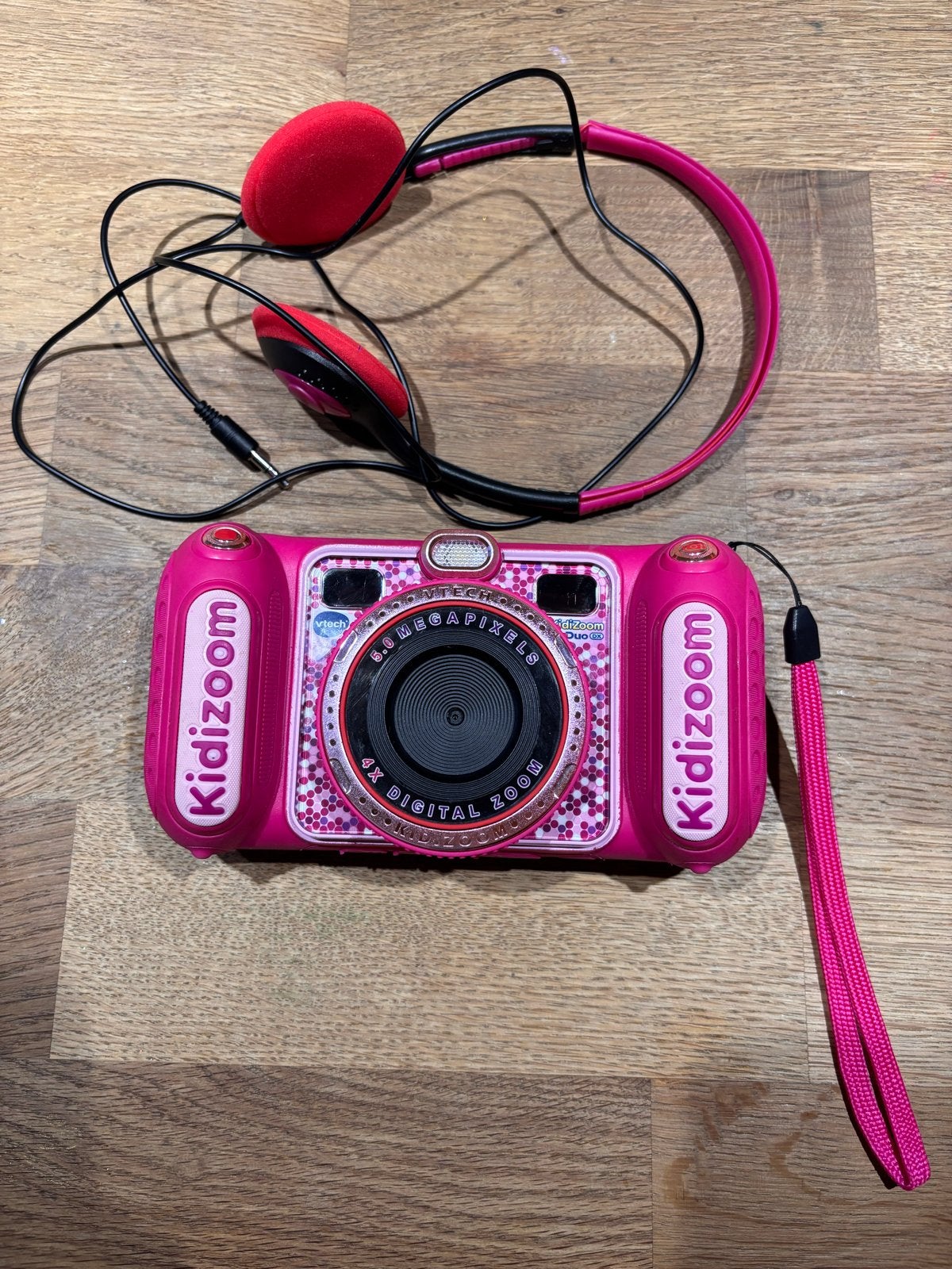 VTech Kidizoom Duo DX kindercamera roze met koptelefoon, Ophalen of Verzenden, Gebruikt, 4 tot 6 jaar