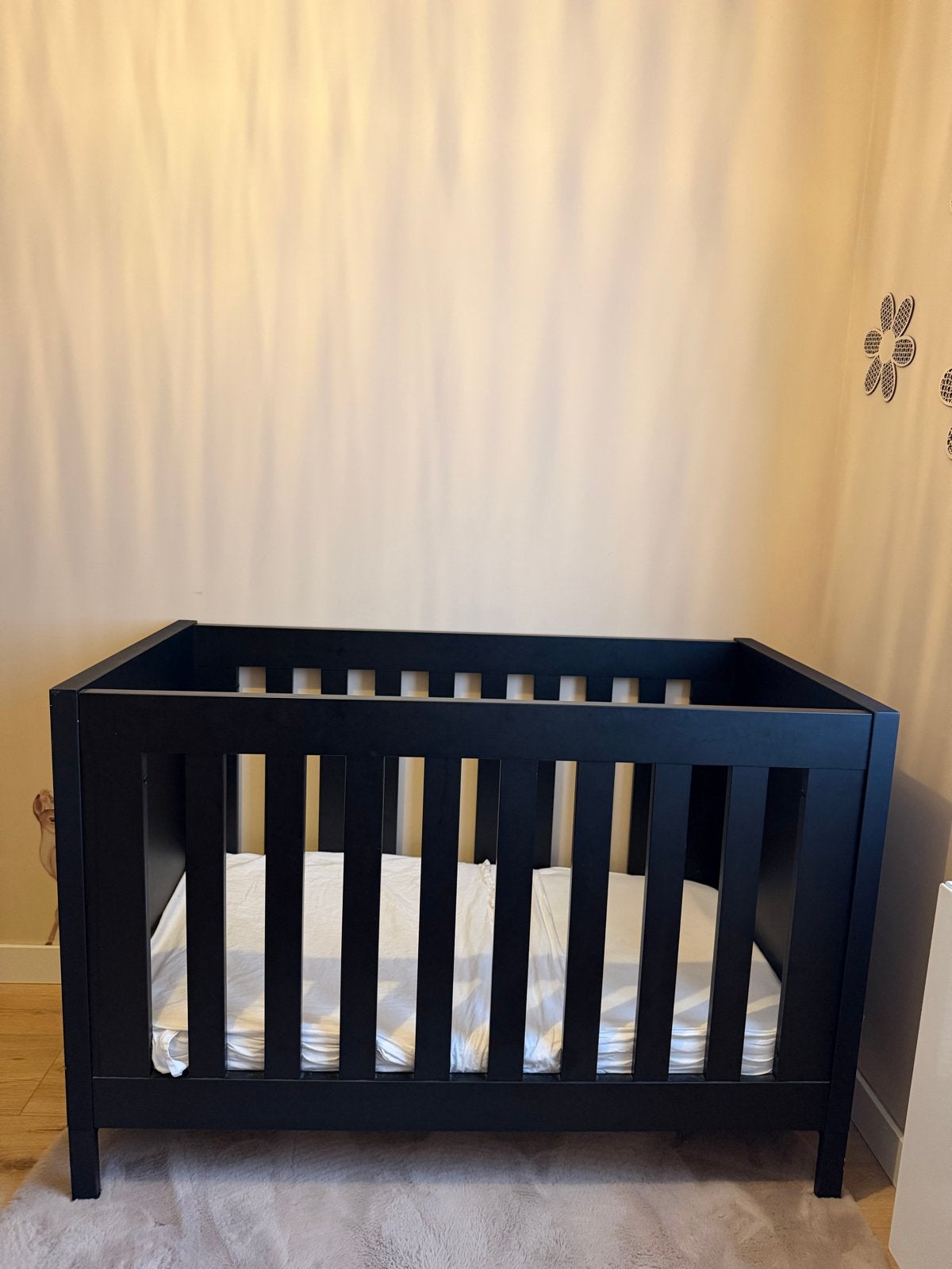 Complete babykamer: Ledikant, Kast en Commode (Zwart), Ophalen, Gebruikt, Minder dan 140 cm, 70 tot 85 cm