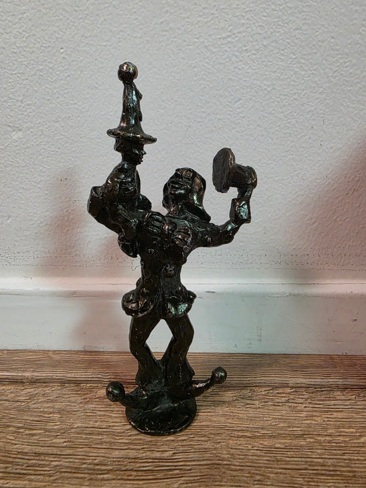Corry Ammerlaan bronzen sculptuur Clown met kind Artihove, Ophalen