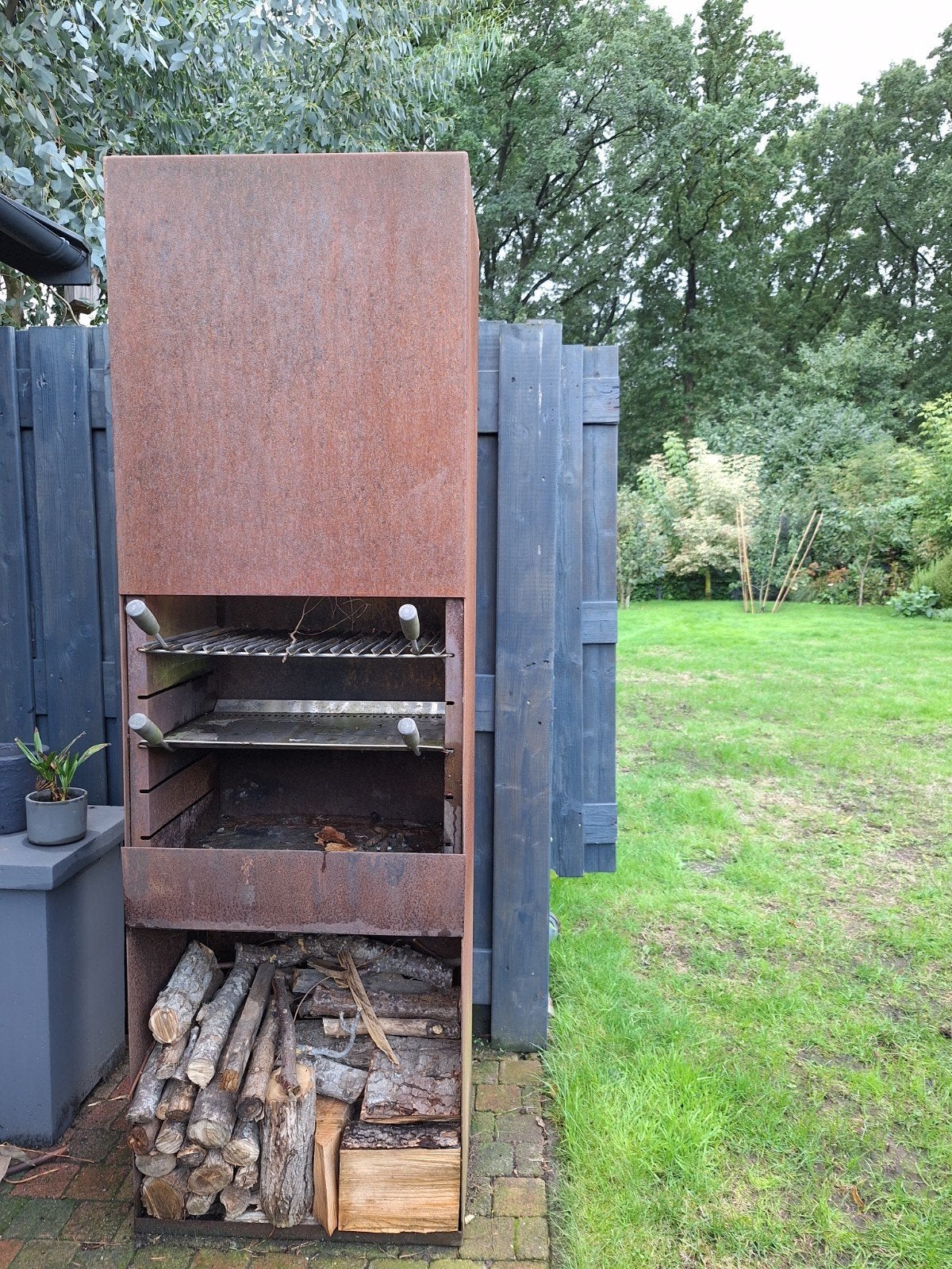 cortenstaal vuur haard bbq vuurhaard, Ophalen, Zo goed als nieuw