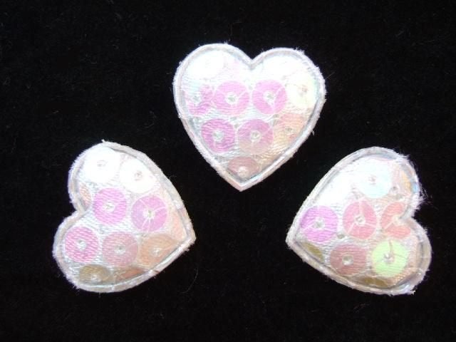 HALVE PRIJS ~ Klein hartje met lovertjes ~ 2 cm ~ Wit, -, -, Overige typen, Nieuw