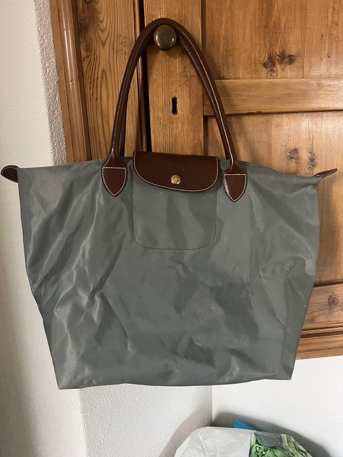 Longchamp tas, Gebruikt, Minder dan 40 cm, Minder dan 35 cm, Grijs
