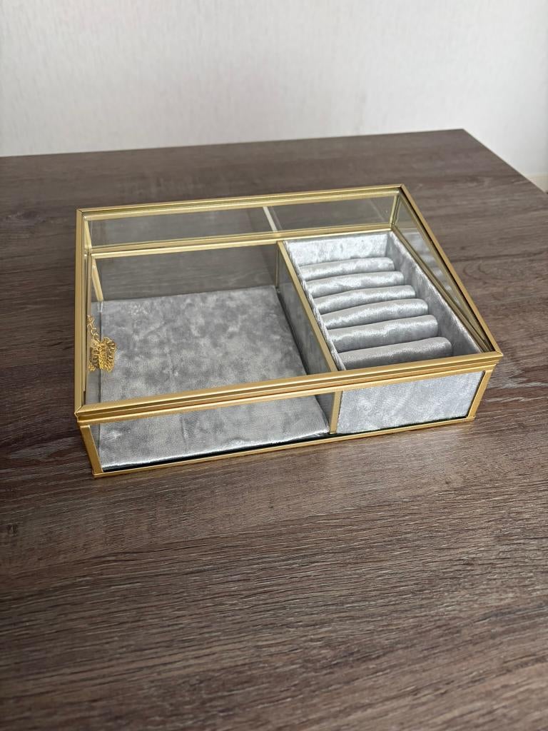Sieradendoos Glas Goud, Ophalen of Verzenden, Nieuw, Overige kleuren, Hardcase