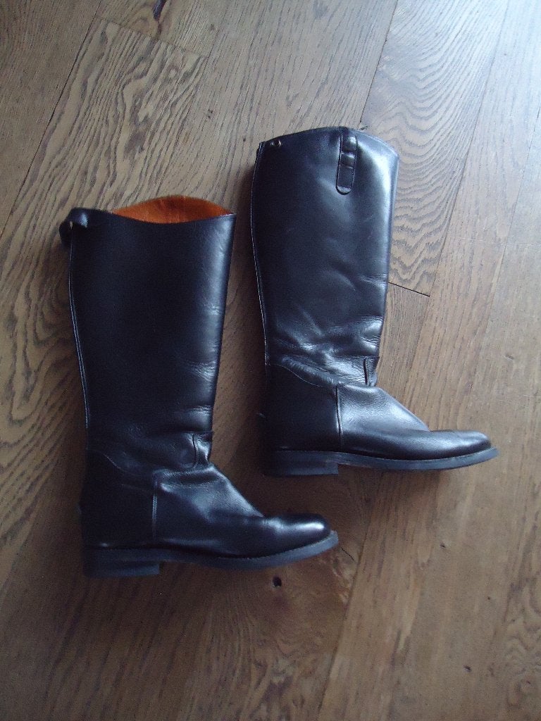 Zwart leren Boots & Woods (rij) laarzen maat 38, Hoge laarzen, Zwart, Ophalen of Verzenden, Zo goed als nieuw