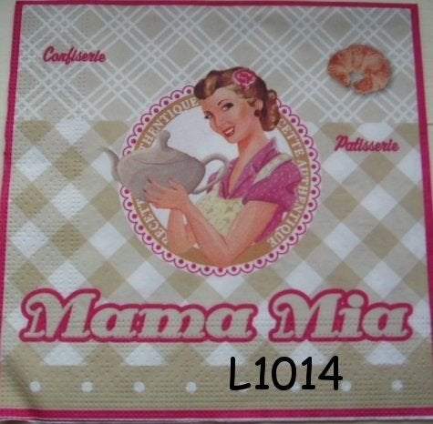 Servetten decoupage/bullet journal - mama mia L1014, Verzenden, Nieuw