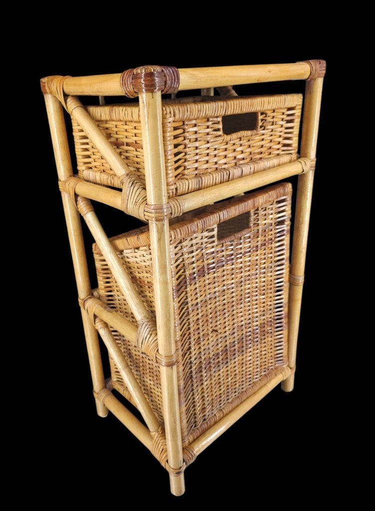 Vintage Rotan wasmand 77x43x32cm uniek exemplaar, Ophalen of Verzenden, Zo goed als nieuw, Bruin