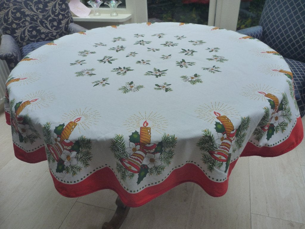 Rond Kerst Tafelkleed 100 % katoen, Diversen, Ophalen of Verzenden, Zo goed als nieuw
