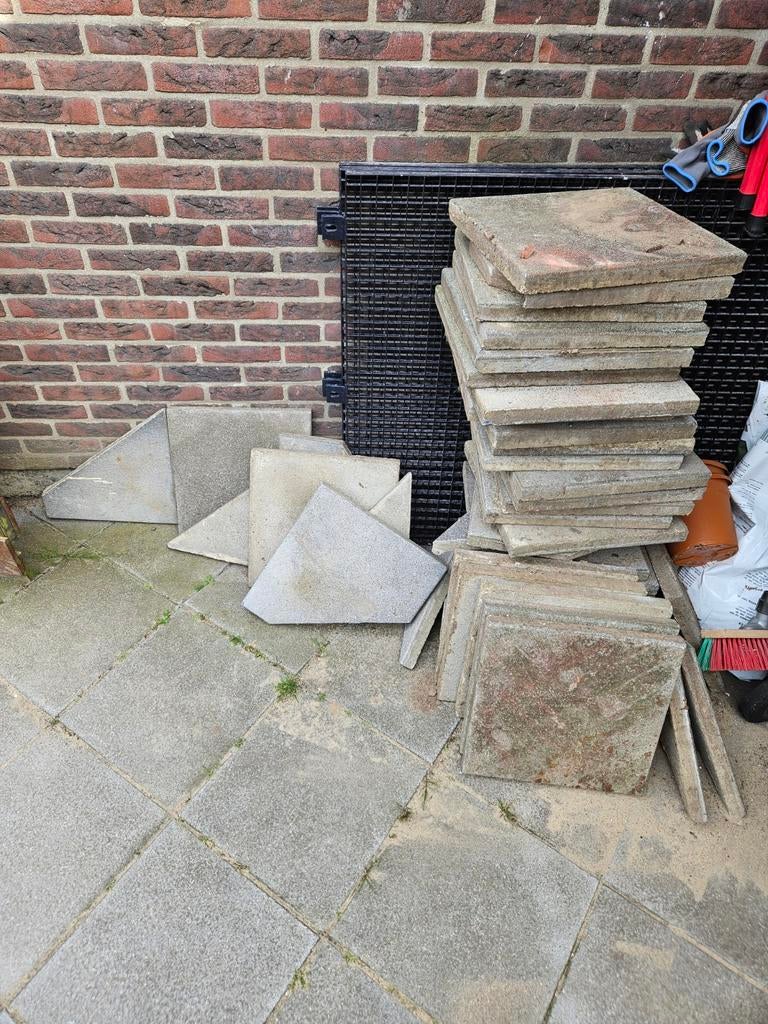 Tuintegels 40x40 Gratis ophalen, Ophalen of Verzenden, Gebruikt, Beton, Terrastegels