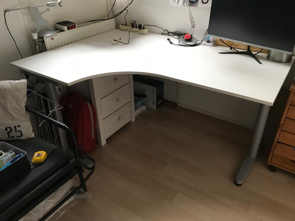 IKEA Galant hoekbureau 160x120, Huis en Inrichting, Bureaus, Ophalen, 160 cm, 120 cm, Hoekbureau
