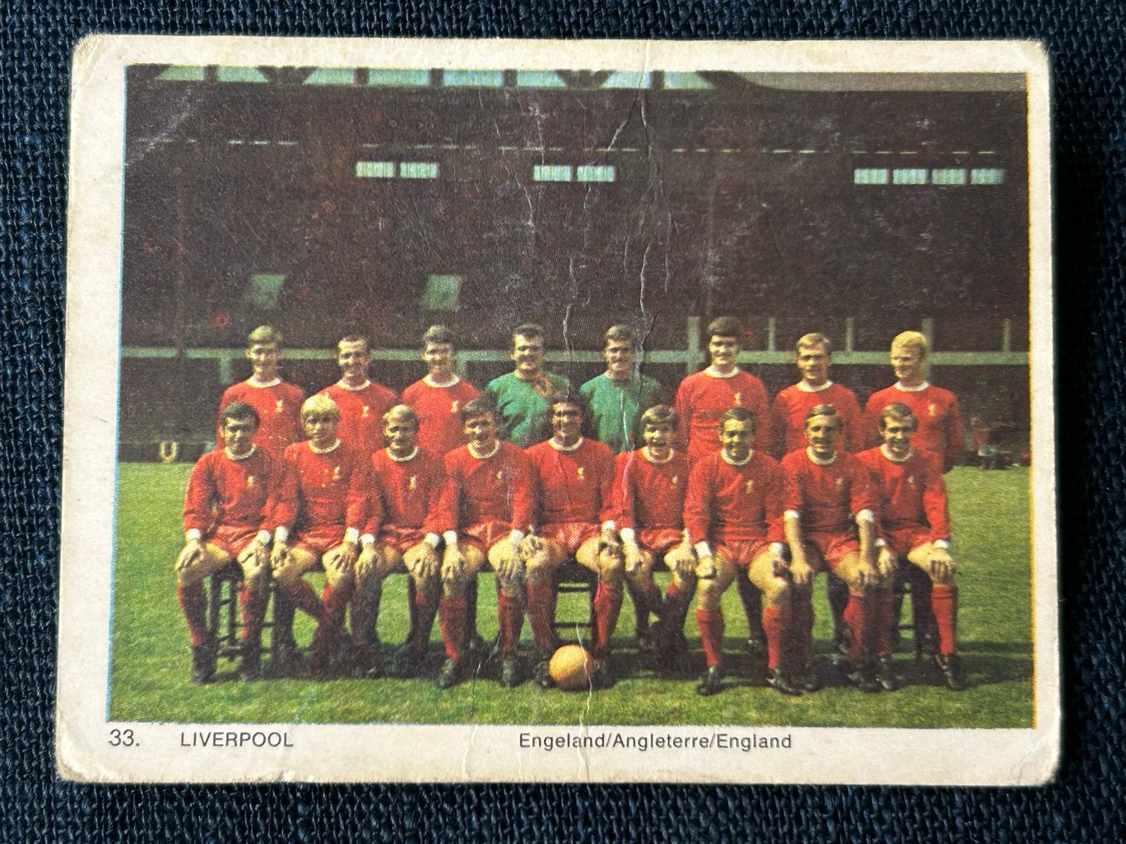 1969 Monty Gum Liverpool # 33 card, Verzamelen, Verzenden, Gebruikt, Buitenlandse clubs
