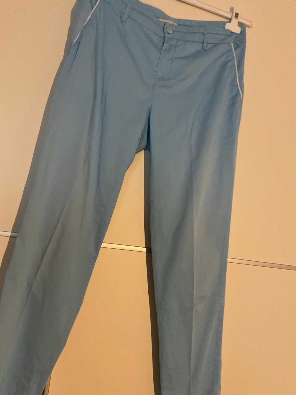 Mooie lichtblauwe ROSNER broek maat 38, Ophalen of Verzenden, Gedragen, Maat 38/40 (M), Blauw