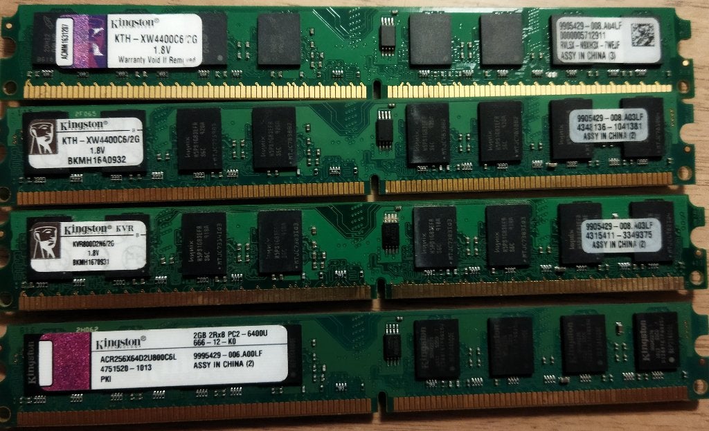 4 x 2gb kingston DDR2 geheugens voor PC's, Computers en Software, RAM geheugen, 8 GB, Ophalen of Verzenden, Zo goed als nieuw
