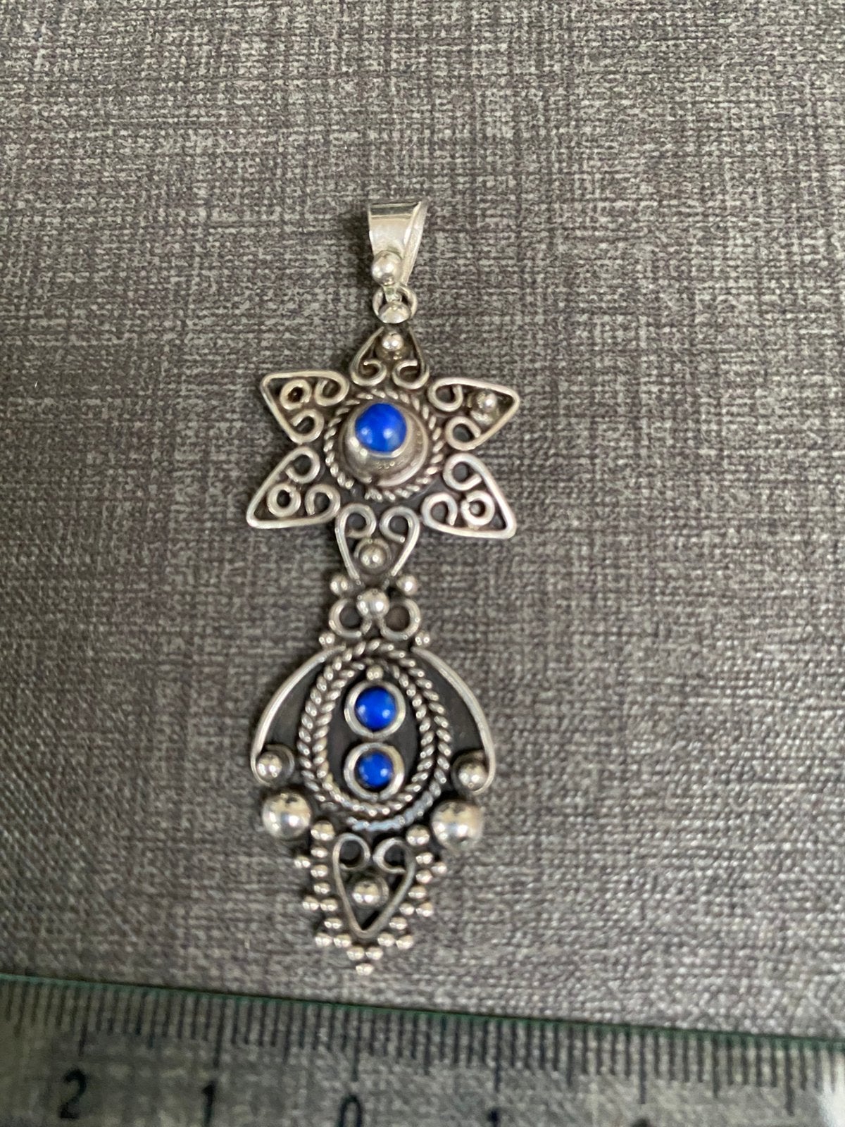 Hanger shooting star zilver met lapis lazuli, Sieraden, Tassen en Uiterlijk, Ophalen of Verzenden, Zilver
