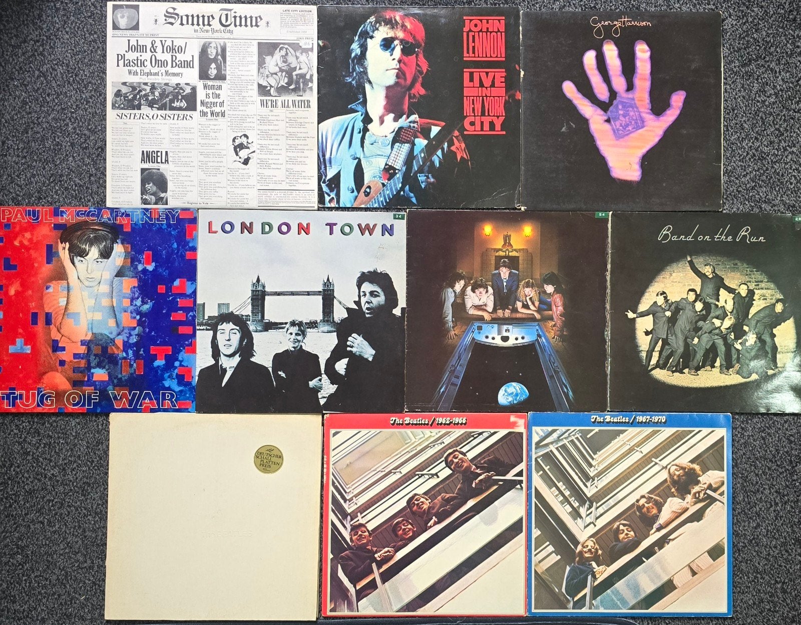 Beatles band and solo bundel 10 albums, 14 lp's, Ophalen of Verzenden, Gebruikt, 12 inch, Poprock