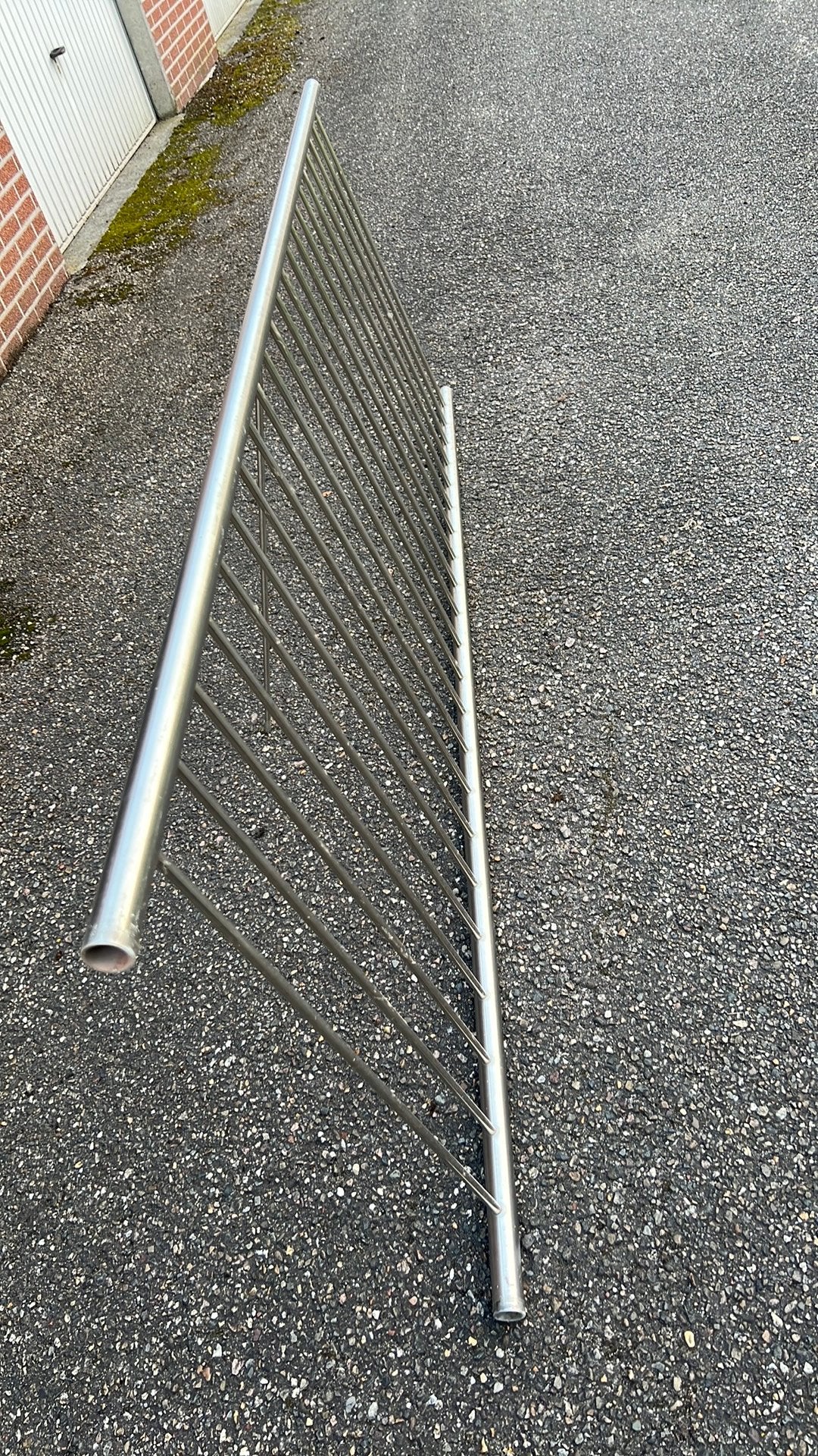Balconhek tuinhek 232 cm roesrvrijstaal, Ophalen, Zo goed als nieuw, IJzer, Tuinhek