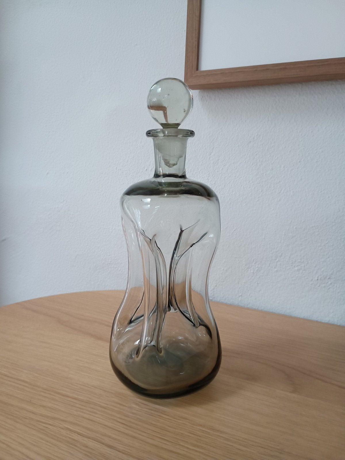 Vintage karaf Holmegaard Kluk Deens Design  '60 smoke glass, Ophalen of Verzenden