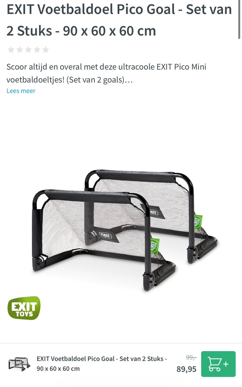 Exit voetbaldoeltjes, Maat XS of kleiner, Ophalen, Zo goed als nieuw, Overige typen