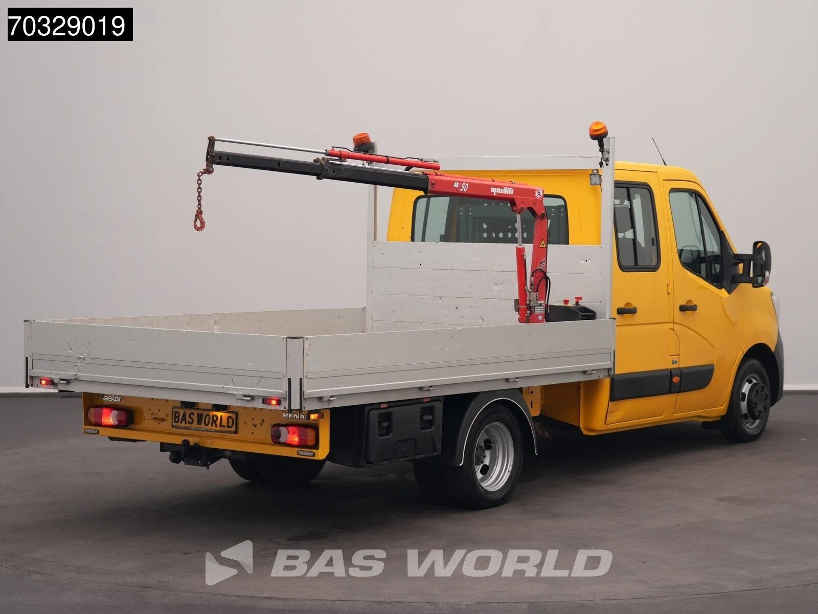 Renault Master 165PK Kraanwagen Maxilift Dubbel Cabine Dubbe, Start-stop-systeem, Stof, Gebruikt, Euro 6
