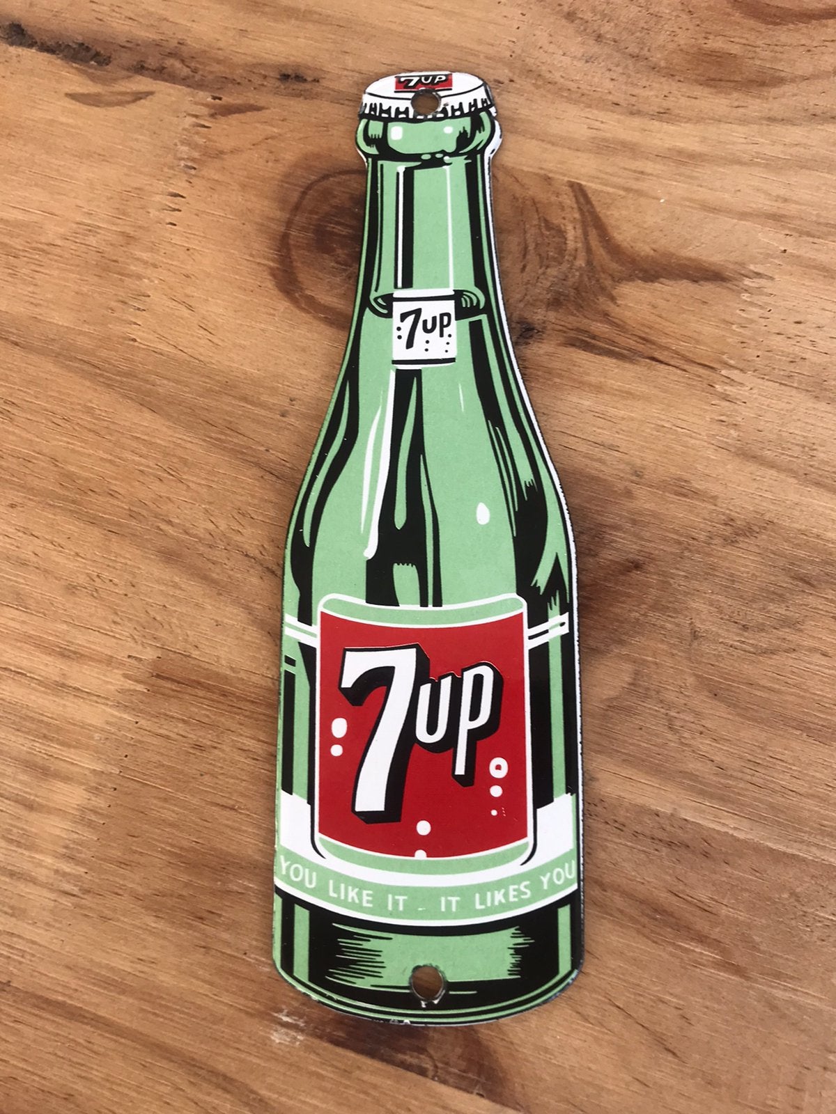 7up emaille reclame bordje, Verzamelen, Ophalen of Verzenden, Gebruikt, Reclamebord
