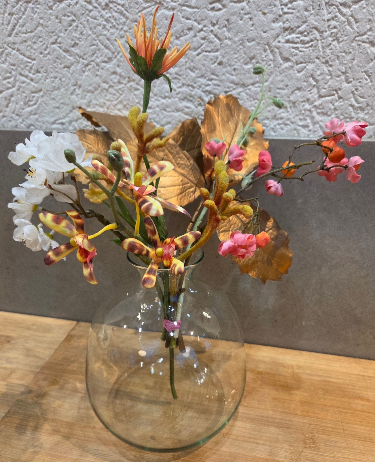 ZGN Mini Silk-ka boeketje bloemstukje met kunstbloemen, Huis en Inrichting, Woonaccessoires | Kunstplanten en Kunstbloemen, Zo goed als nieuw