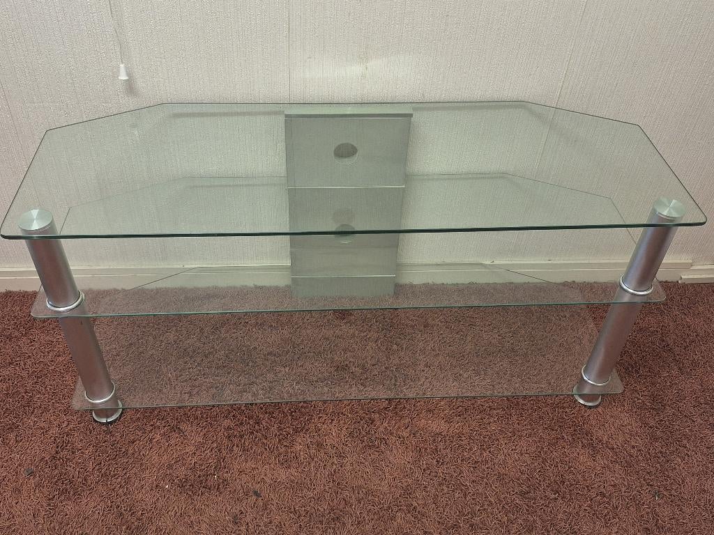 TV meubel glas, Ophalen, 50 tot 100 cm, Minder dan 100 cm, 25 tot 50 cm