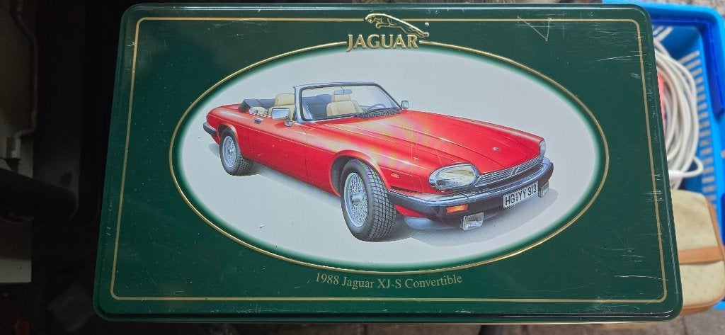 Vintage Jaguar XJ-S Convertible blikken doos, Verzamelen, Blikken, Ophalen, Gebruikt, Overige, Overige merken