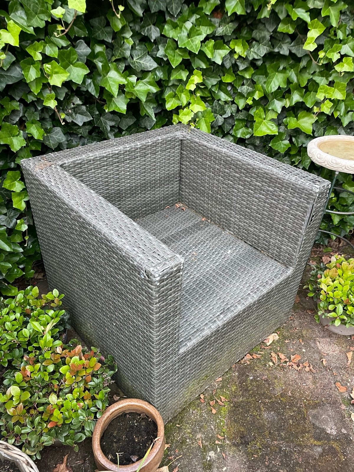 Comfortabele  Tuinstoel - Grijs, Ophalen, Gebruikt