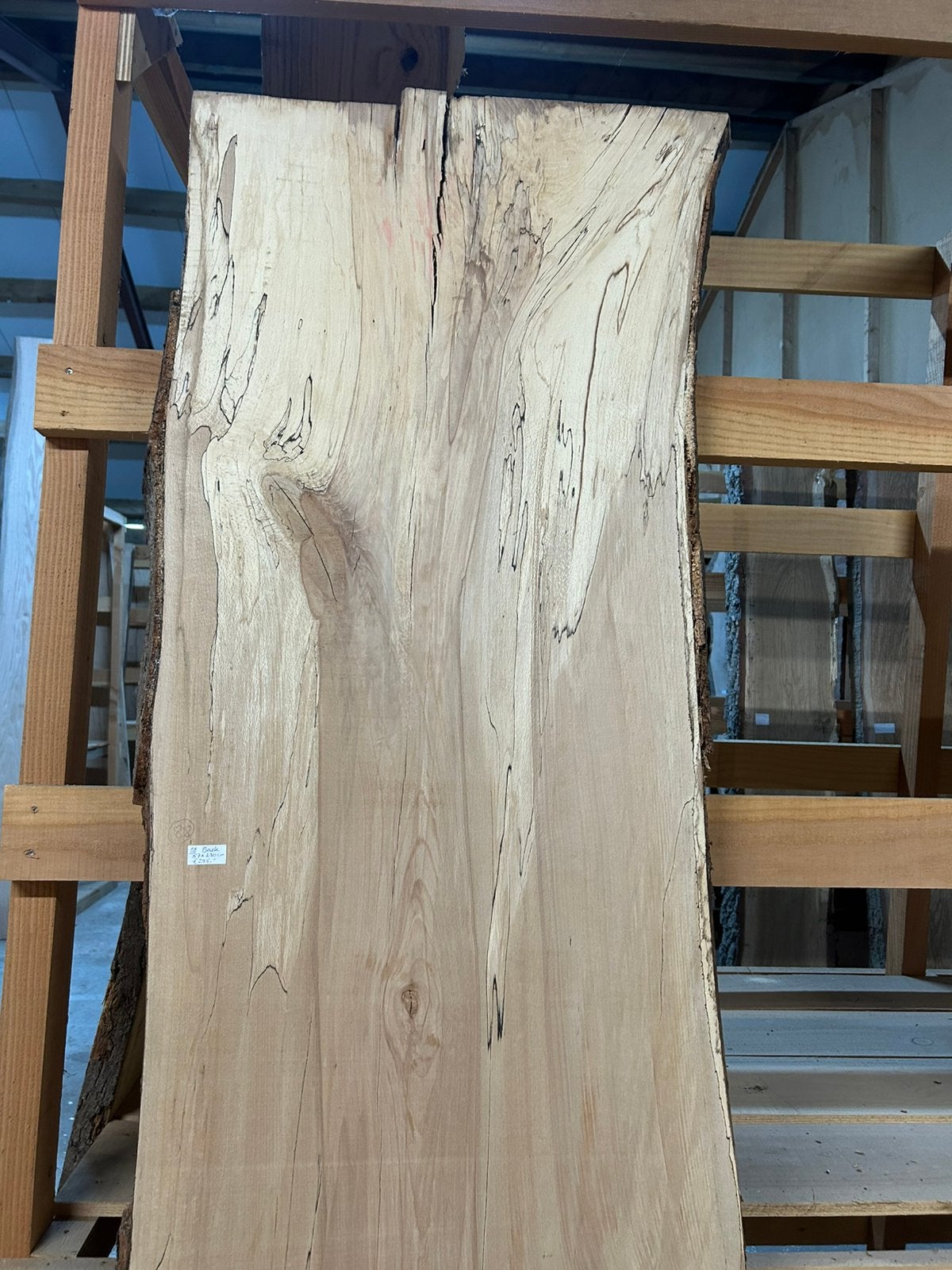 Nr 88/ Boomstamblad Spalted Beuk met slaap ca.5x57x230cm, Ophalen, Nieuw, 180 tot 250 cm, Planken