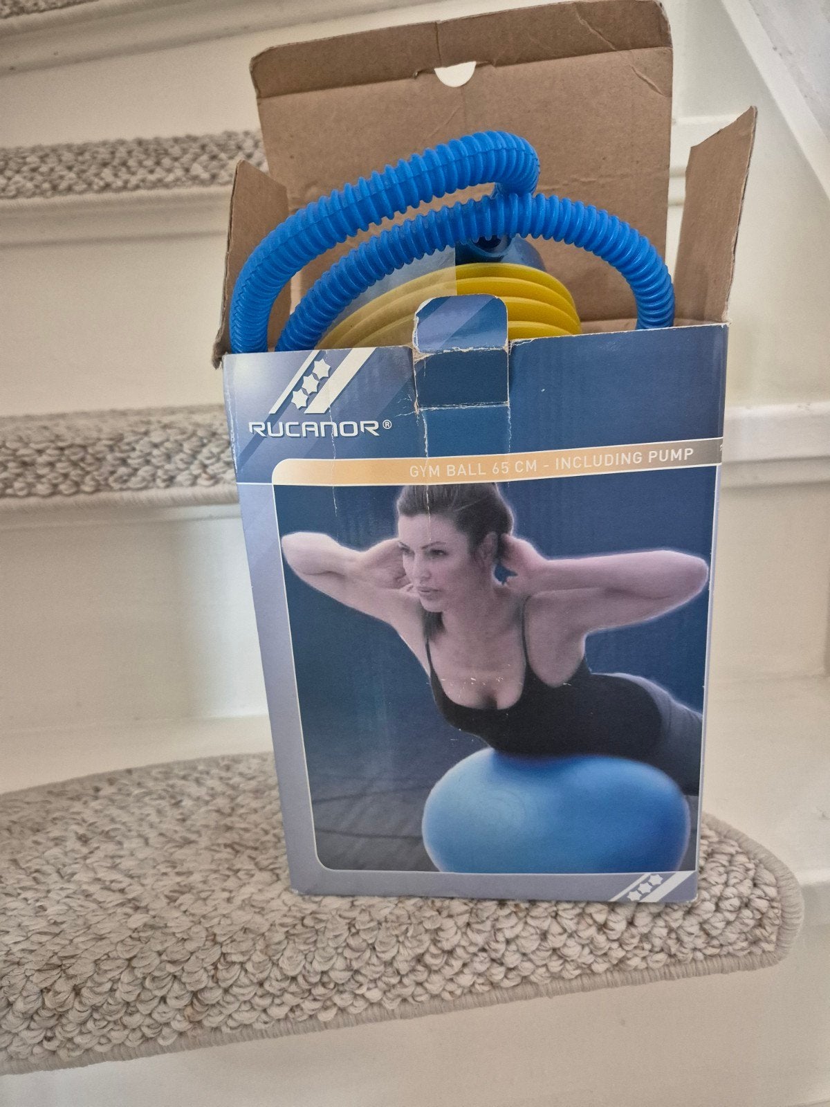Rucanor Fitnessbal 65 cm met pomp, Sport en Fitness, Fitnessmaterialen, Ophalen of Verzenden, Nieuw, Buik, Fitnessbal