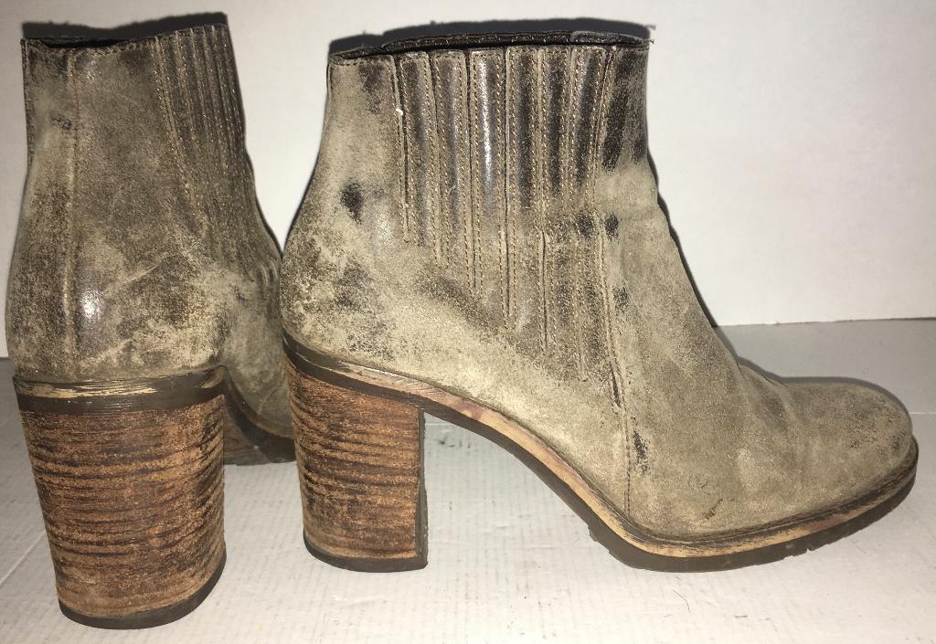 FRED DE LA BRETONIERE leren stoere enkel laarzen 36, Fred de la Bretoniere, Beige, Lage of Enkellaarzen, Ophalen of Verzenden