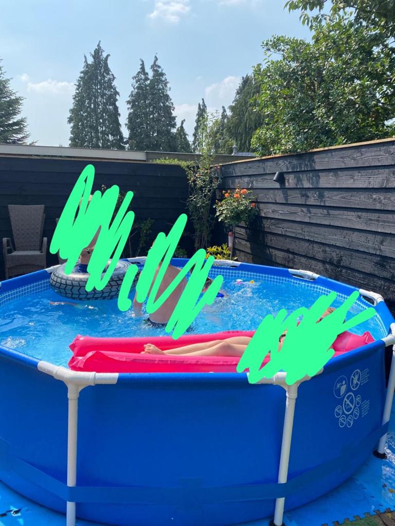 Compleet opzetzwembad met zandfilterpomp en solarbol, Ophalen, Gebruikt, Rond, Opzetzwembad