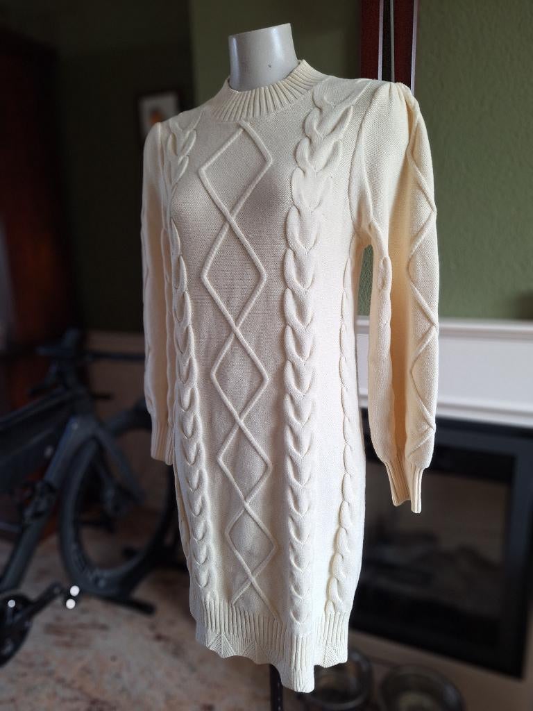 K-design crème jurk trui kabel crème mt 2 XXL, Kleding | Dames, K-design, Wit, Maat 46/48 (XL) of groter, Ophalen of Verzenden