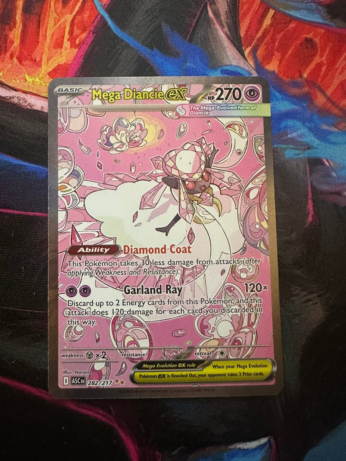 Pokemon Mega Diancie ex ASC 282, Ophalen of Verzenden, Zo goed als nieuw